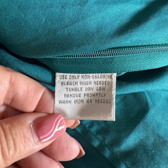 Worthington Wrap Top Womens Sz Large Petite Teal Stretch Sleeveless Collared NEW - Picture 6 of 8